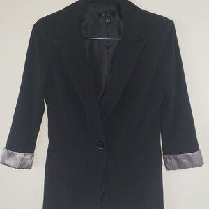 BCX Women's 3/4 Sleeve Black Blazer. Size Medium